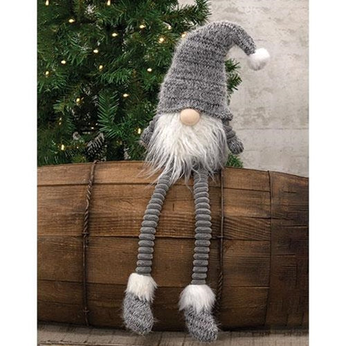 Dangle Leg Grey Santa Gnome