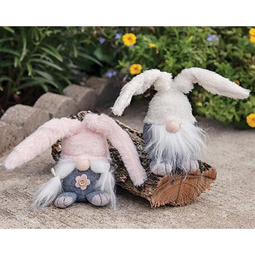 Mr. & Mrs. Mini Fuzzy Bunny Gnome 2 Asstd.