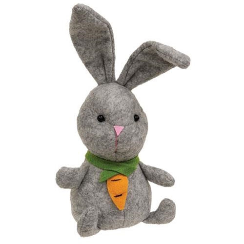 Mini Gray Bunny w/Carrot Necklace