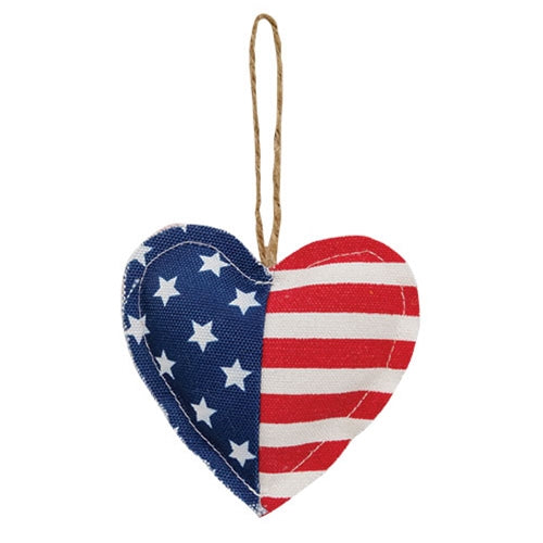 Patriotic Heart Flag Ornament