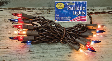 Patriotic Lights Brown Cord 20 ct.