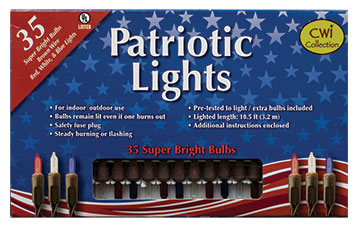 Patriotic Lights Brown Cord 35 ct.