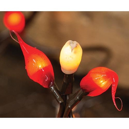 Red & Cream Silicone Teeny Lights 35ct