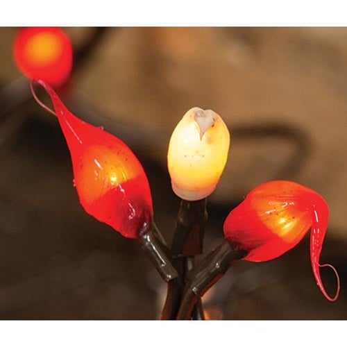 Red & Cream Silicone Teeny Lights 50ct