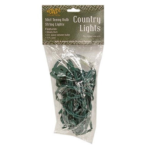 Teeny Lights Green Cord 50ct