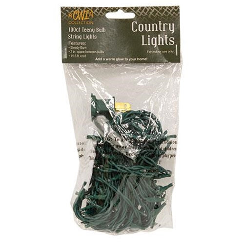 Teeny Lights Green Cord 100ct