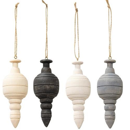 Wooden Newel Ornament 4 Asstd.