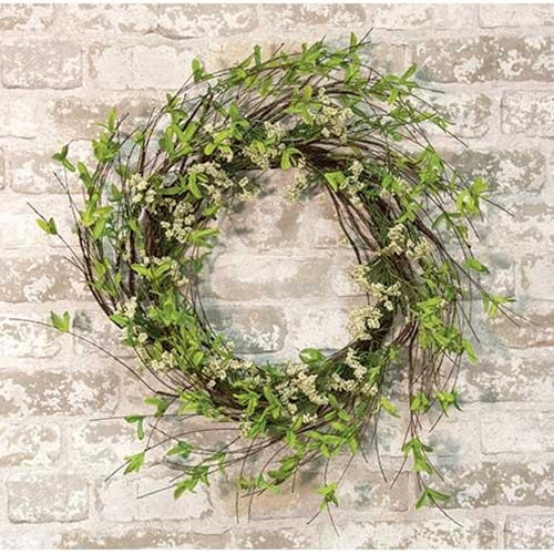 +Twig Leaf & Sprite Wreath 24"