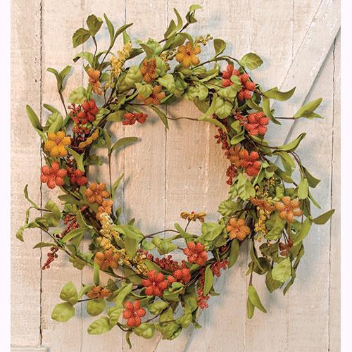 Primitive Burlap Flower Wreath