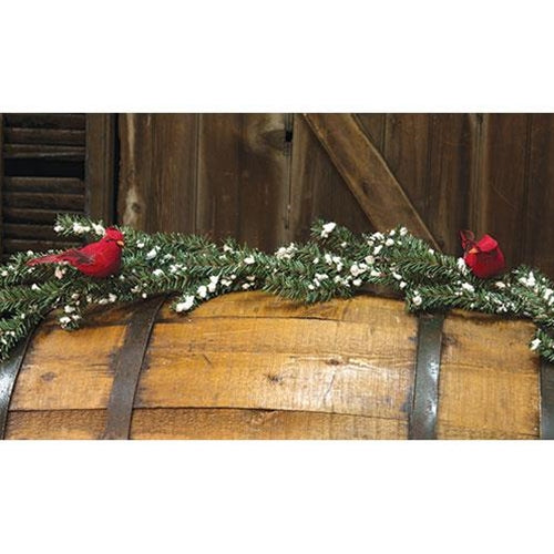 Snowy Twig Garland w/Cardinals 5ft