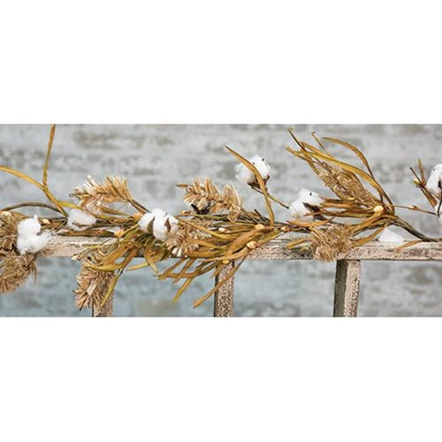 Cotton & Fall Grass Garland 5ft