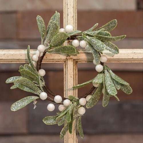 Frosted Mistletoe Ring 4"