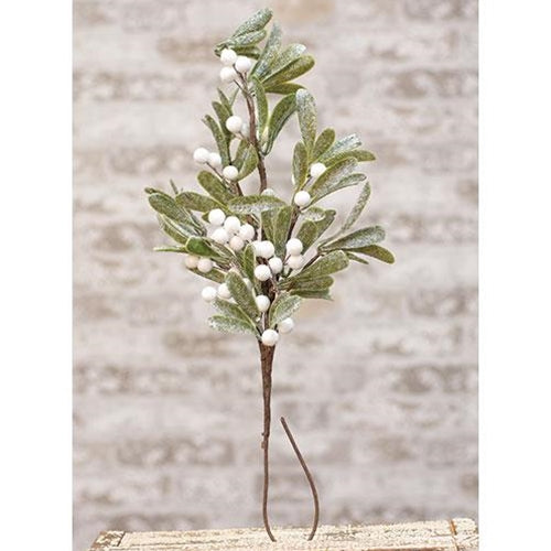 Frosted Mistletoe Spray 22"