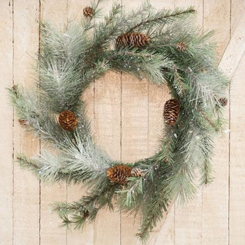 Icy Glittered Needle Pine Wreath