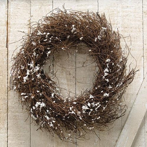Snowy Angel Hair Vine Wreath 10"