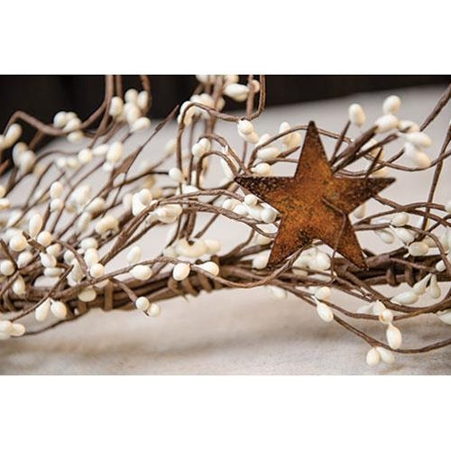 Pip Berry Garland With Stars Ivory 40"