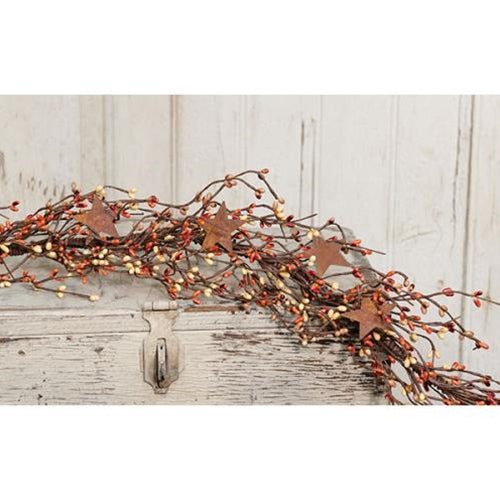 Pip Berry Garland With Stars Pumpkin Spice 40"