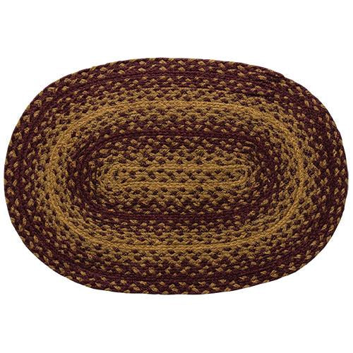 Burgundy/Tan Braided Placemat
