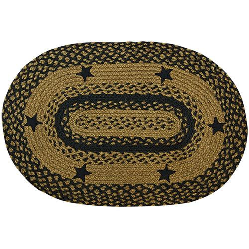 Black Star Oval Rug 20x30