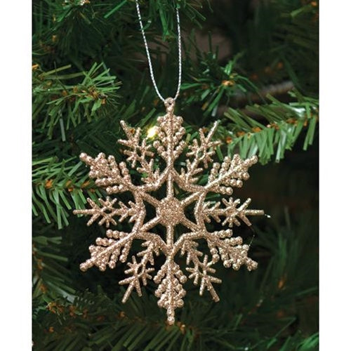 Silver Glitter Snowflake Ornament 3"