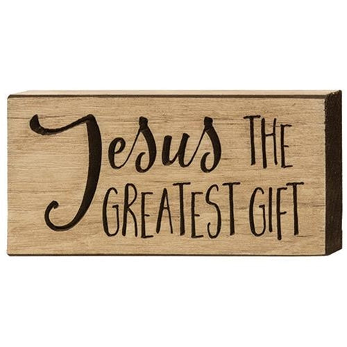 Jesus the Greatest Gift Engraved Block 3.5" x 8"