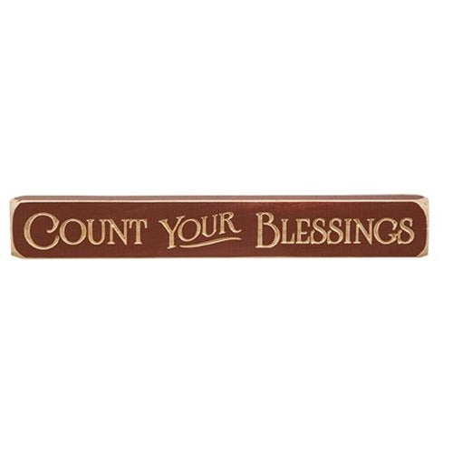 Count Your Blessings Engraved Block 12"