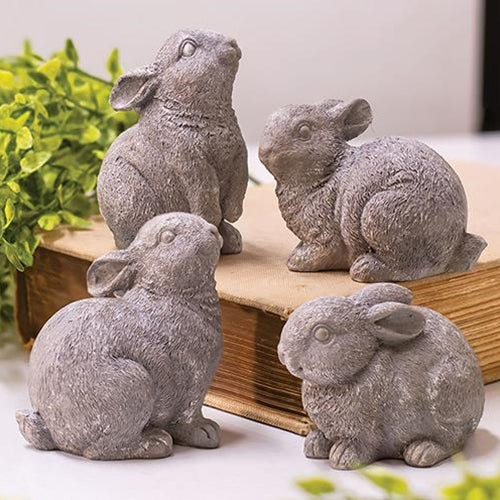 Gray Resin Bunny 4 asstd.