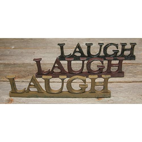 *Laugh Resin Sign - Assorted (3 Colors)
