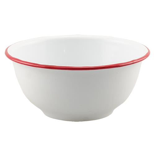 Red Rim Enamel Cereal Bowl