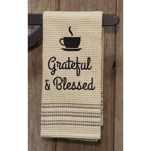 Grateful & Blessed Dish Towel 20x28