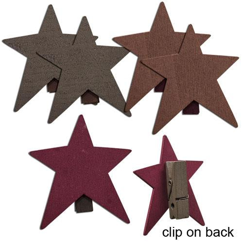 6/Set Star Clothespins