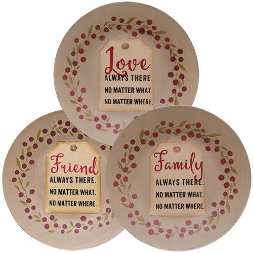 *Love Friend Family Tag Plate 3 Asstd.