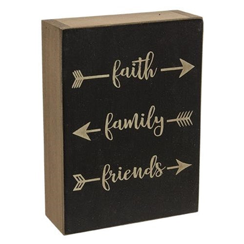 Faith Family Friends Box Sign