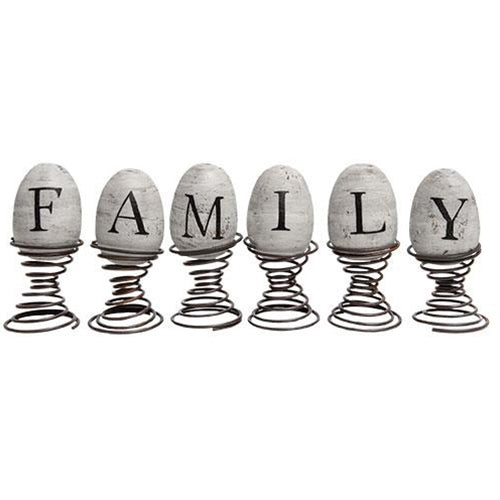6/Set Eggs on Springs "Family"
