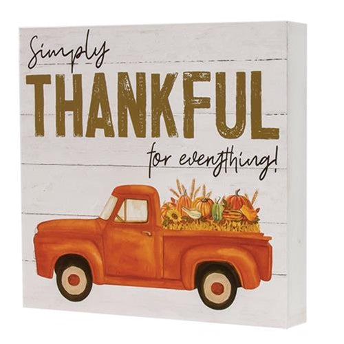 Simply Thankful Truck Box Sign