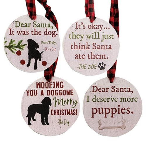 4/Set The Dog Christmas Tags