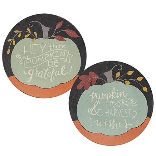 Pumpkin Kisses & Harvest Wishes Plate 2 Asstd.