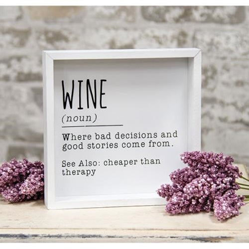 *Wine Definition Framed Box Sign
