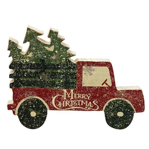 Merry Christmas Tree Truck Chunky Sitter