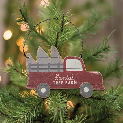 Santa's Tree Farm Truck Ornament