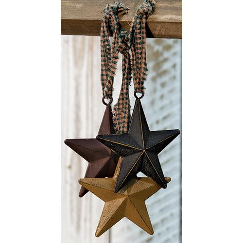 Primitive Star Ornament 3" 3 Asstd.
