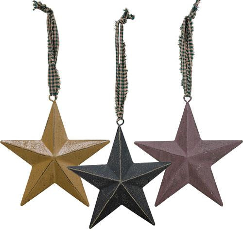 Primitive Star Ornament 4.5" 3 Asstd.