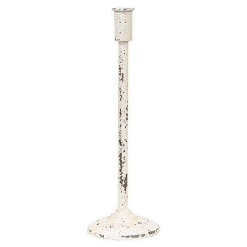 Distressed White Candle Holder 14.5"