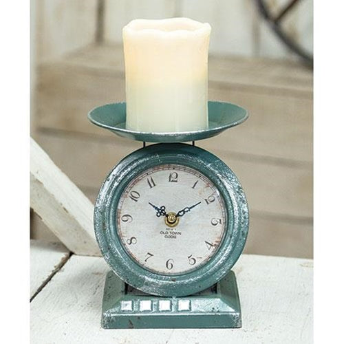 Vintage Blue Old Town Scale Clock
