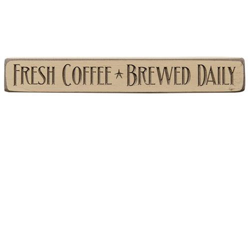 Fresh Coffee Engraved Block 12"