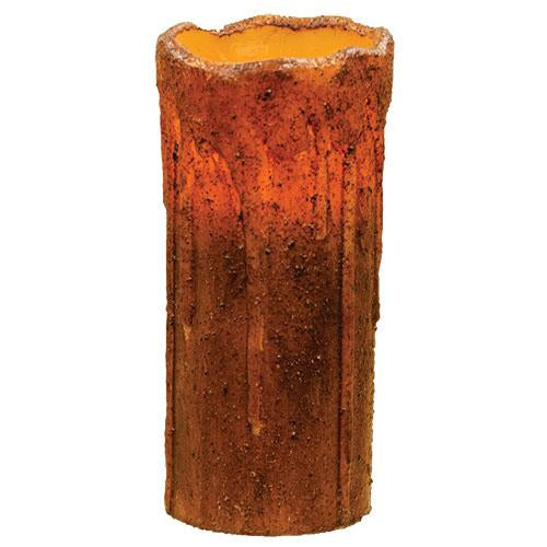 Burnt Mustard Drip Timer Pillar 7"