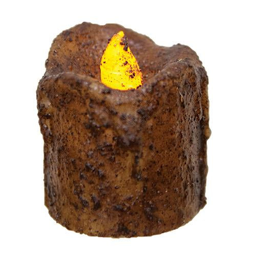 Burnt Mustard Mini Dripped Timer Votive