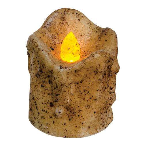 Burnt Ivory Mini Dripped Timer Pillar