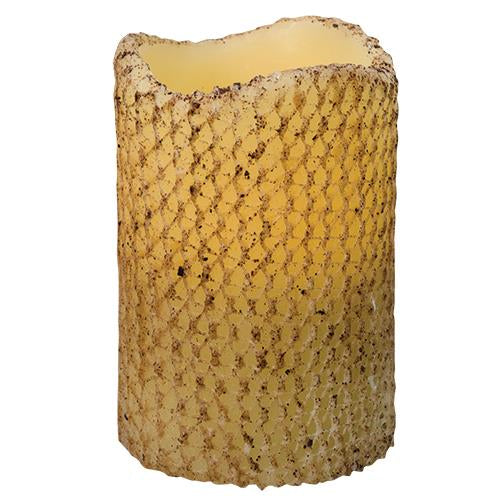 Burnt Ivory Honeycomb Timer Pillar