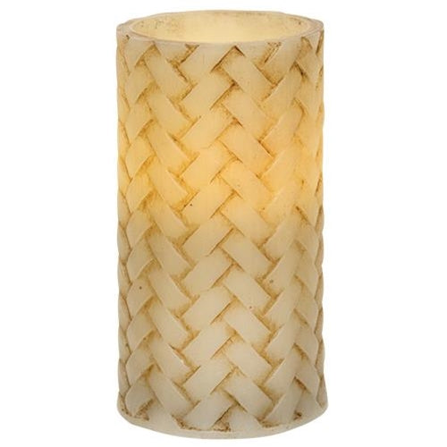 Basketweave Pillar Candle 3" x 5"
